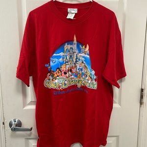 Vintage Walt Disney World T Shirt Adult Size Extra Large XL Red Short Sleeve